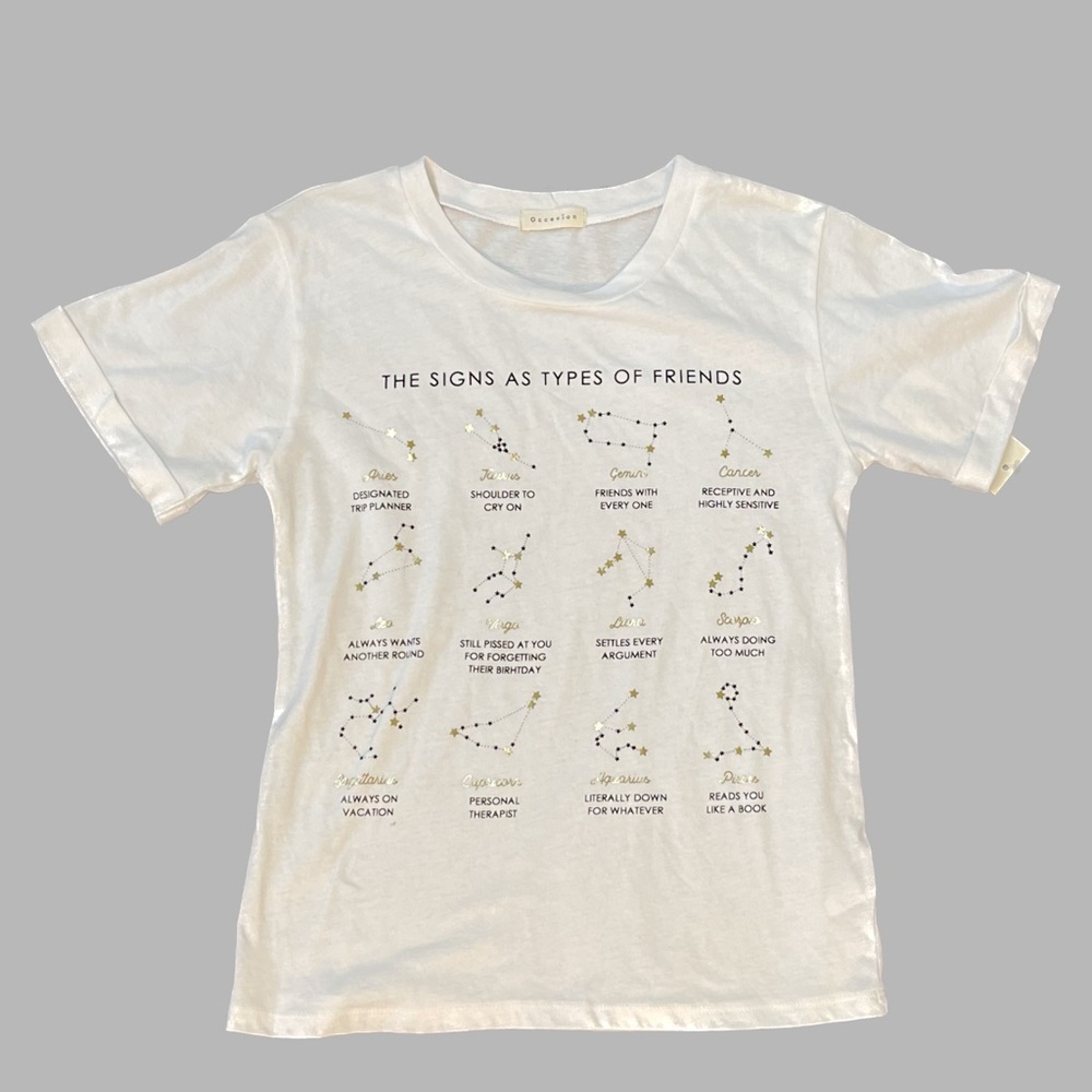 Occasion Type Of Friends Zodiac Constellation Personality Traits Tee Small